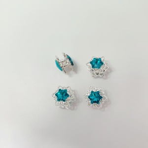 <b>Crystal</b> Snowflake Beaded Pen Charm Alloy Silver Plated Double Sided Hollow Star Shape For Pen <b>Beads</b> DIY Jewelry Accessories - Product Image 3