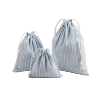 Sac cosmétique à cordon en coton et lin Pochette de rangement vintage à la mode pour les bagages de voyage Emballage de bijoux de mariage et de noël