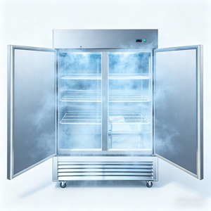 Congelador Vertical para Servicio de Alimentos, Gran Capacidad, Doble Puerta, Acero Inoxidable, Gabinete de Refrigeración Comercial - Product Image 3