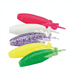 Señuelo de Silicona Suave Byloo <span class=keywords><strong>Twin</strong></span> Tail para Pesca en Superficie, para Marlin, Lucio y Bacalao - Uso en Pesca en Hielo, 8cm con Anzuelos - Product Image 2