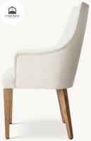 Chaise de salle à manger antique française style élégant et sculpture décorative dans son cadre en bois massif surface en cuir PU