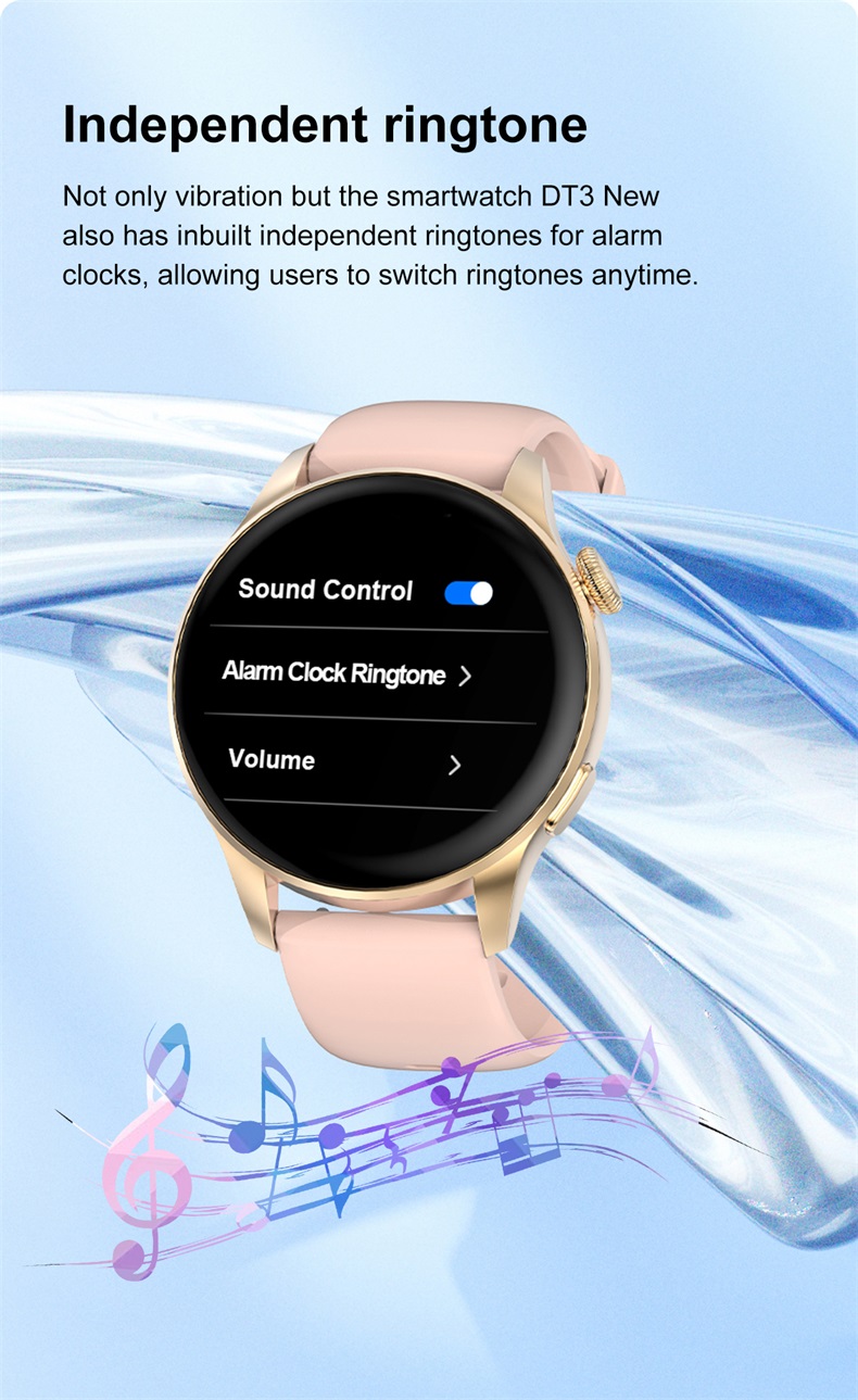 New Arrival DT3 New 1.45 Inch 412 x 412 Pixel Round Screen Fitness Tracker IP68 Waterproof BT Calling Smart Watch for Men