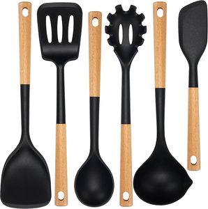 Silicone Kitchen <b>Utensils</b> Nonstick Cookware Flipping Frying Turning Draining Heatproof <b>Cooking</b> <b>Utensils</b> <b>Set</b> - Product Image 1