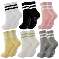 Chaussettes de yoga et de Pilates personnalisées pour femmes, antidérapantes, avec broderie et volants, pour le yoga, la barre, le ballet et la pratique pieds nus
