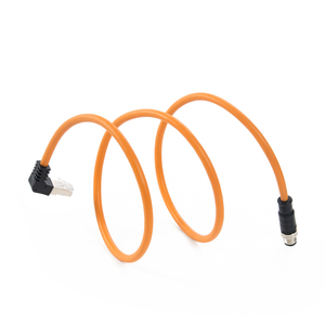Câble <span class=keywords><strong>Ethernet</strong></span> industriel IP67 CAT6 en gros, câble de communication de données RJ45 codé M12 x 8, câble de raccordement interne à <span class=keywords><strong>coude</strong></span> SFTP en cuivre pur - Product Image 5