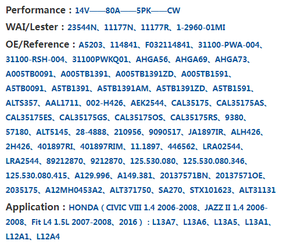 Generador de 12V 31100-PWA-004 A005TB0091 A5TB1391 31100RSH004 <span class=keywords><strong>Alternador</strong></span> para <span class=keywords><strong>HONDA</strong></span> JAZZ <span class=keywords><strong>CIVIC</strong></span> CITY L13A7 L13A6 - Product Image 4