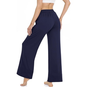 Pantalon de jogging unisexe respirant à jambe large avec cordon de serrage et poches, idéal pour le yoga, la détente et l'entraînement estival - Product Image 5