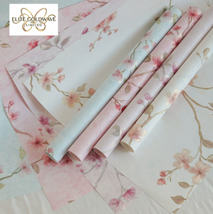 Valentine's Day embossed gold foil flower cottonwood tissue <b>wrapping</b> <b>paper</b> high-end floral bouquet package <b>paper</b> - Product Image 1