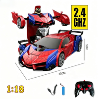 Coche Robot Transformable RC 2.4GHz 1:18, Transformación con una Sola Tecla, 360 °   Auto de Juguete para Niños con Rotación Automática y HD 1080P