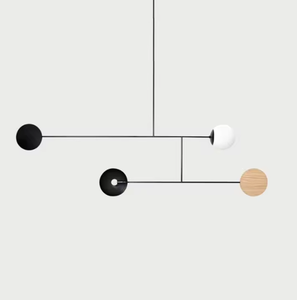 Zeal Lighting Red Art Restaurant Línea geométrica en el comedor Lámpara colgante nórdica de metal colorido - Product Image 6