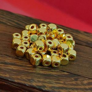 Xinfly Au999 Pure Gold Square Sugar <b>Beads</b> DIY Bracelet Necklace <b>Anklet</b> Jewelry Accessories - Product Image 2