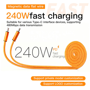 Câble plat magnétique USB-C 240W en gros d'usine avec charge rapide pour téléphone, tablette et ordinateur portable – Kit de charge - Product Image 5