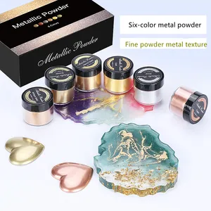 20 ml/Box DIY mermer Metal tozu 6 renkler için epoksi reçine silikon kalıp takı yapma döküm altın gümüş renk