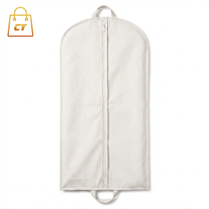 Funda Protectora para Traje <span class=keywords><strong>de</strong></span> Lona <span class=keywords><strong>de</strong></span> Algodón Blanca Lisa Personalizada - Product Image 1