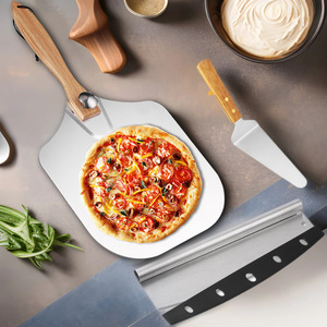 Pala para <span class=keywords><strong>Pizza</strong></span> Plegable de Aluminio de 12 Pulgadas con Mango de Madera, Resistente a Altas Temperaturas, Anti-quemaduras, Juego de Herramientas para Transferir y Cortar <span class=keywords><strong>Pizza</strong></span> - Product Image 2