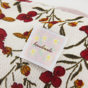 <span class=keywords><strong>Étiquette</strong></span> en tissu faite <span class=keywords><strong>main</strong></span> personnalisée, motif fleur de marguerite brodée, accessoire de couture tissé, petit carré - Product Image 2