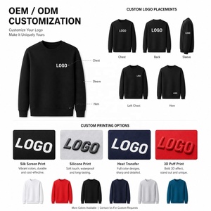 Sudadera Unisex de Otoño con Logotipo Personalizado Bordado al por Mayor, 320g, Algodón y Elastano, Cuello Redondo, Etiqueta Privada, Tallas Grandes S-4XL - Product Image 2