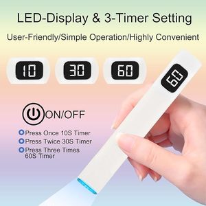 UV Nail <b>Light</b> for Nails Dryer Mini Nail LED <b>Light</b> with <b>Stand</b>, LCD Screen with 3 Timer - Cordless Rechargeable USB Gel X Lamp - Product Image 4