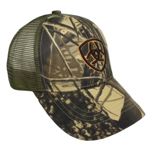 <span class=keywords><strong>Gorra</strong></span> de camionero de poliéster con cierre de aro, gorro de béisbol verde bordado con malla de camuflaje - Product Image 3