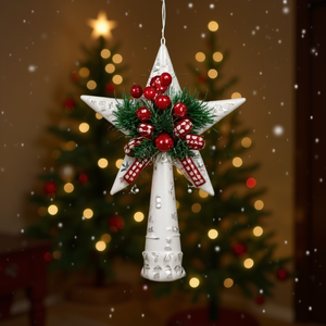 Homeera Christmas Star Ornament 19x27cm Plastic Holiday Decoration Tree Hanging Decor - Product Image 2
