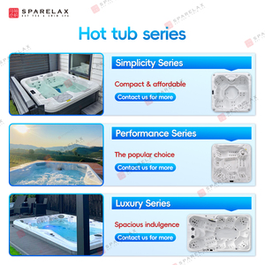 Moderner Whirlpool mit Massagefunktion für 6 Personen, Outdoor Swim Spa Pool, freistehendes Acryl-Jacuzzi, rechteckig mit Abfluss, für die ganze Familie - Product Image 6