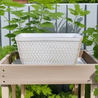 Jardinière rectangulaire en plastique blanc écologique de grande capacité pour jardin, balcon et plantation en extérieur