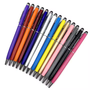 Bolígrafo Morado con Punta Táctil para Dispositivos con Pantalla Táctil, Uso en Oficina y Escuela, Cuerpo de Plástico, Tinta Azul y Negra - Product Image 1