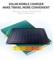 Chargeur mobile pliable multi-usages à haute efficacité, étanche, panneaux solaires portables flexibles en silicium monocristallin 15W