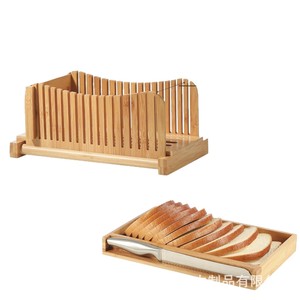 Xingtai Bamboo <b>Bread</b> Slicer With Knife And Crumb Tray For Kitchen Baking Tools - Product Image 2