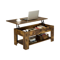 Table basse moderne convertible avec plateau relevable et extensible en bois massif, avec rangement, mobilier de salon durable pour une protection optimale