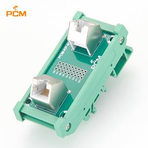 Carte de répartition Ethernet RJ45 femelle-femelle à montage sur <span class=keywords><strong>rail</strong></span> <span class=keywords><strong>DIN</strong></span> <span class=keywords><strong>45</strong></span> degrés 35 mm pour contrôle Ethernet EtherCAT I/O industriel à distance - Product Image 1