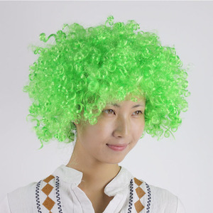 <span class=keywords><strong>Peluca</strong></span> de Fibra de Proteína con Rizos Afro Kinky Colorida para Fiestas, para Fanáticos del Fútbol - Product Image 3