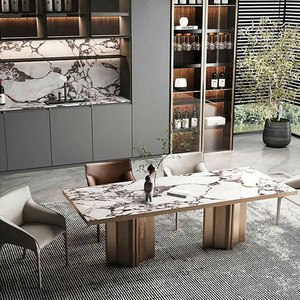 Modernas losas de piedra sinterizada de cuarzo púrpura con aspecto de mármol Calacatta, impermeables, de lujo, cortadas a medida, <span class=keywords><strong>para</strong></span> encimeras de <span class=keywords><strong>cocina</strong></span>, islas y mesas de comedor. - Product Image 2