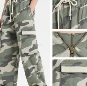 Pantalones Deportivos de Hombre 100% Algodón, Pantalones Cargo Lisos con Estampado de Camuflaje Personalizado, de Pierna Ancha y Holgada, con Múltiples Bolsillos, Estilo Urbano - Product Image 5