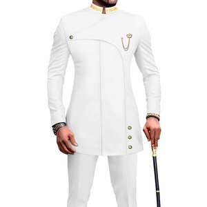 Ensemble Deux Pièces 100 % Coton, Costumes Africains pour Hommes, Costumes de Mariage pour Hommes, Tenue de Marié 2025, Robes de Soirée pour Hommes - Product Image 2