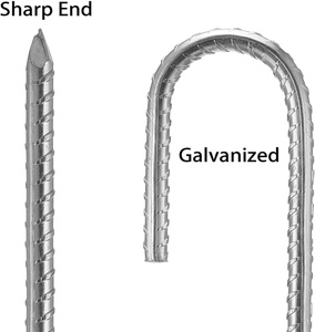 Accessoire de camping en plein air, petits piquets de tente en métal galvanisé résistant à la rouille, robustes, avec <span class=keywords><strong>crochet</strong></span> en J - Product Image 3