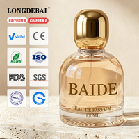 Botella de Perfume Redonda de Vidrio de Lujo Personalizada, 30ml 50ml 100ml, Botella de Perfume Vacía con Fondo Transparente Único y Tapa Negra, Plateada o Dorada