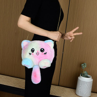 Sac bandoulière en fausse fourrure pelucheuse motif chat, sac à main mignon en fourrure, sacs à main duveteux
