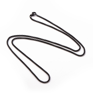 Schwarze Box-Kette Edelstahl-Halskette <span class=keywords><strong>24</strong></span> Zoll Klassisch Unisex 2-6MM Jubiläumsschmuck - Product Image 3