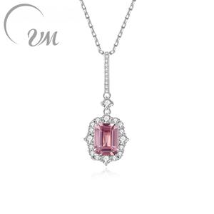 UM JEWELRY Bijoux fins en zircon, argent sterling 925 plaqué rhodium, collier pendentif chaîne tendance de luxe pour femmes, cadeau - Product Image 1