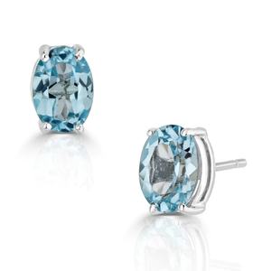 ต่างหูเงินแท้ S925 ประดับพลอยบลูโทแพซทรงรี ดีไซน์กรงเล็บเล็กๆ รุ่นใหม่ คอลเลคชั่นใหม่ เครื่องประดับสำหรับผู้หญิง - Product Image 2