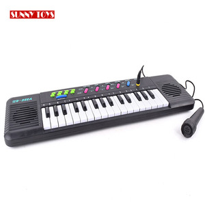 Enfants instruments de musique jouet 32 touches 2 voix 8-12 musique sélectionnée en plastique noir piano clavier - Product Image 1
