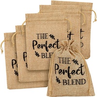 Pochette en lin imprimée avec logo personnalisé, sac cadeau en toile de jute avec cordon de serrage, écologique et réutilisable pour promotion