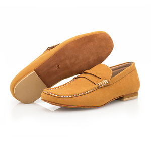 Sepatu Pantofel Serat Mikro Pria, Sneaker Salsa Ballroom Latin Kuning Lembut untuk Lelaki - Product Image 4