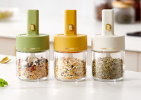 2 in 1 Retractable Spoon Salt Glass Jars Kitchen Gadgets Tools Bottle Air Tight Condiments Seasoning Spice Jar With Spoon