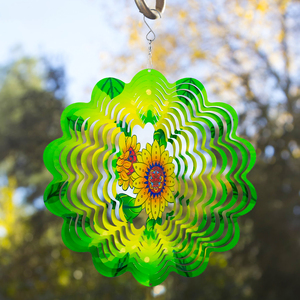 Campanas de Viento Conmemorativas al por Mayor para Decoración de Jardín, Adornos Artesanales, Girasoles de Metal de 12 Pulgadas para Patio - Product Image 3
