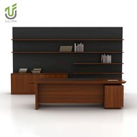 Bureau de direction haut de gamme IULTRA avec armoire de rangement intégrée pour bureau d'entreprise ou de télétravail