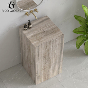 อ่างล้างหน้าแบบตั้งพื้นหินธรรมชาติคุณภาพสูงทันสมัย - Product Image 1
