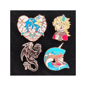 Directo de fábrica personalizar moda Anime Pin juego personaje esmalte duro Pin Metal solapa Pin