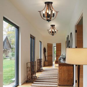 <span class=keywords><strong>Lustre</strong></span> de style farmhouse en <span class=keywords><strong>bois</strong></span> de noyer <span class=keywords><strong>noir</strong></span>, 4 lumières, suspension industrielle pour <span class=keywords><strong>salon</strong></span>, salle à manger, entrée, hall d'entrée - Product Image 5